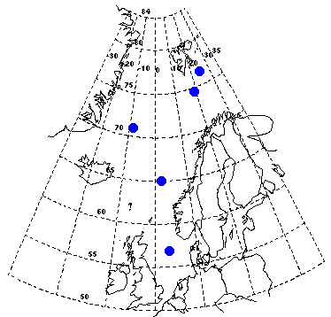 Map showing the stations.